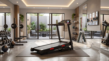 Wenoker X-T421 folding treadmill with automatic incline in a modern home gym.