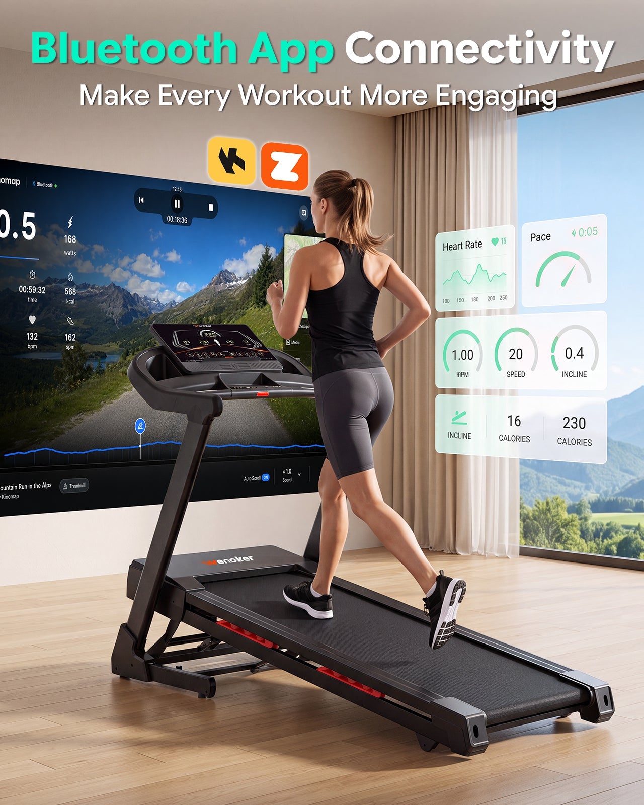 Wenoker X-T510M Laufband klappbar mit Steigung