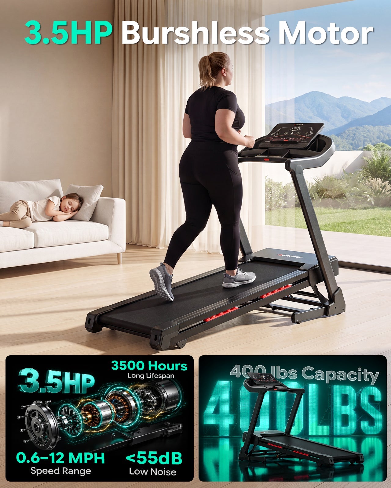 Wenoker X-T510M Laufband klappbar mit Steigung