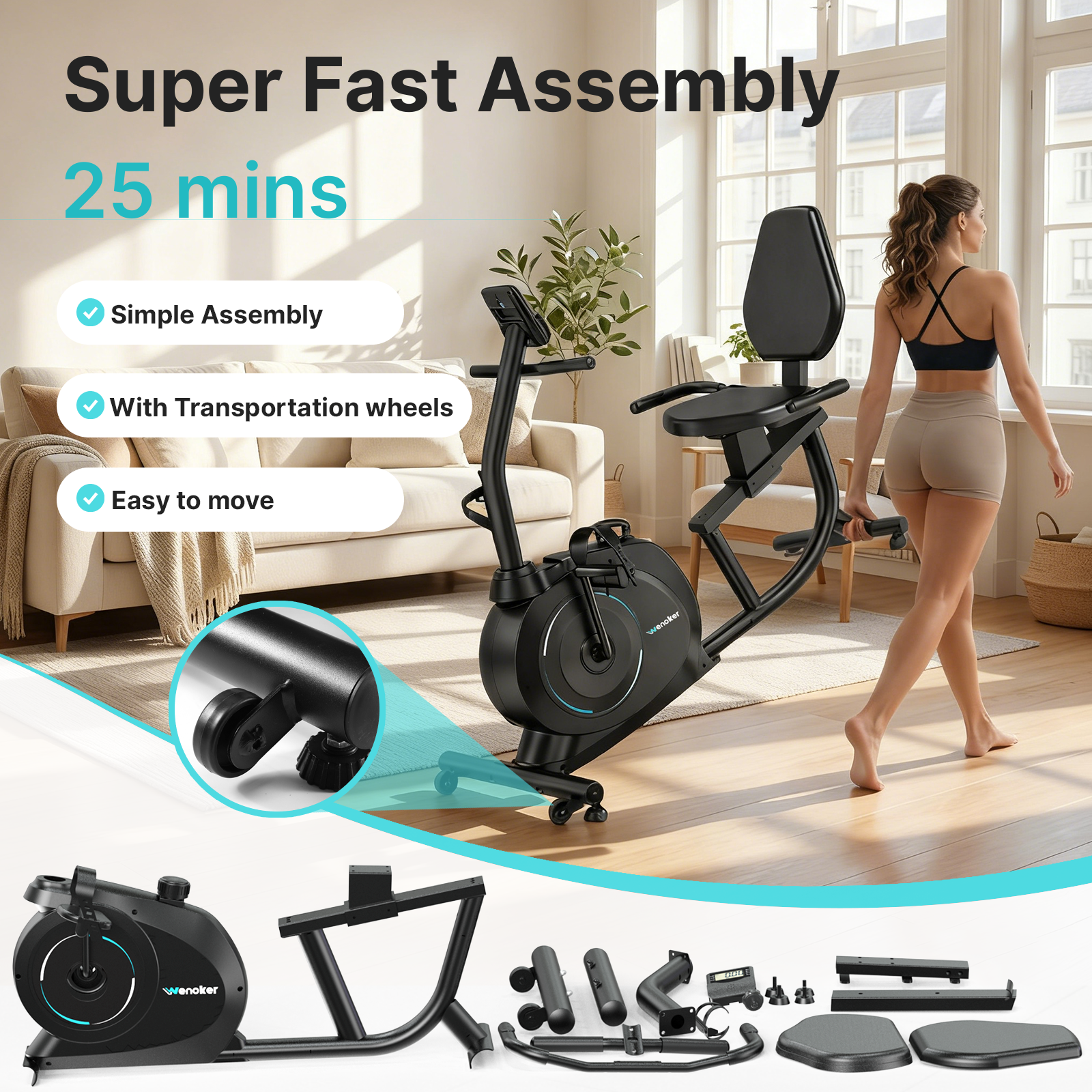 Wenoker JC503 Recumbent Exercise Bike