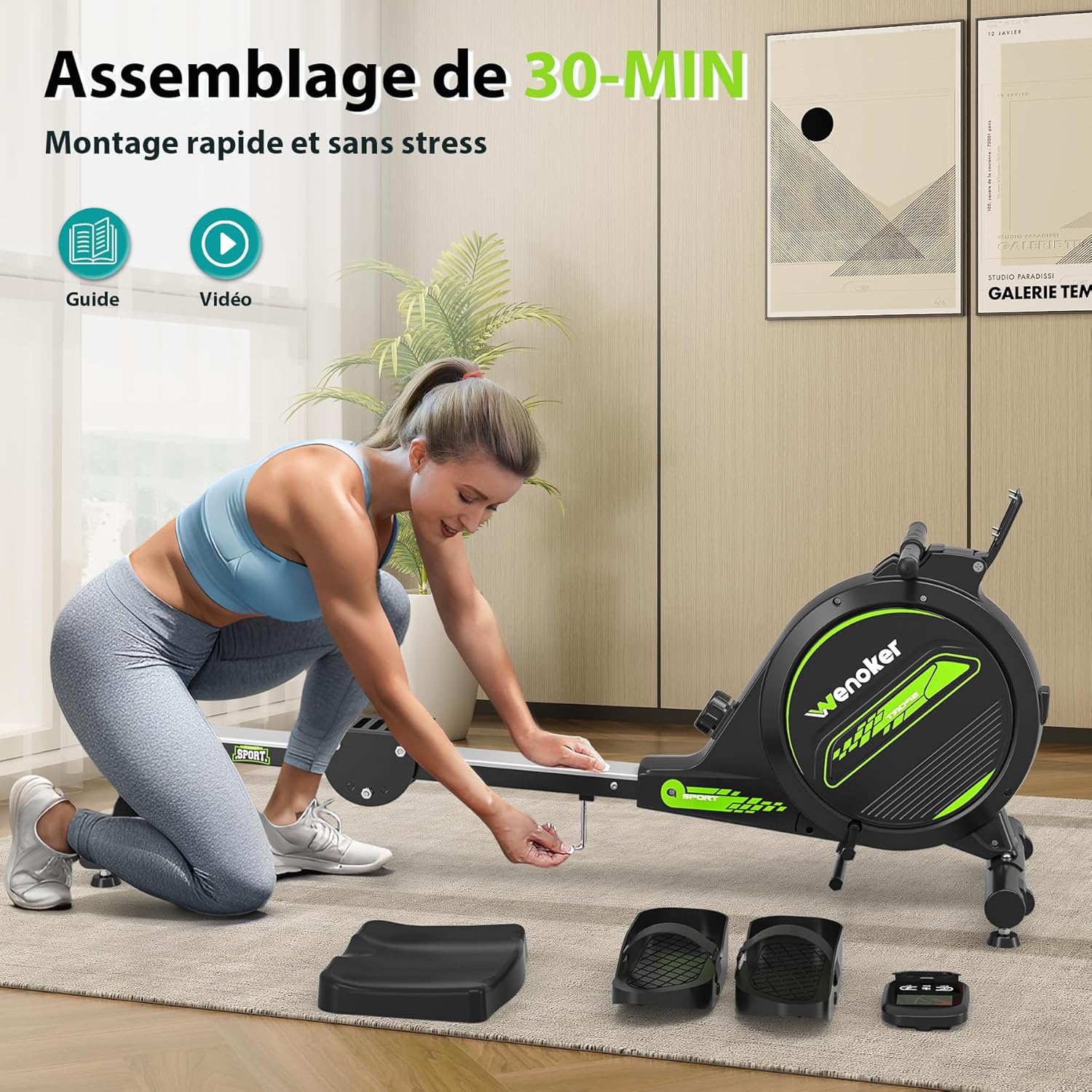 Wenoker Magnetic Rowing Machine H300 (Green)