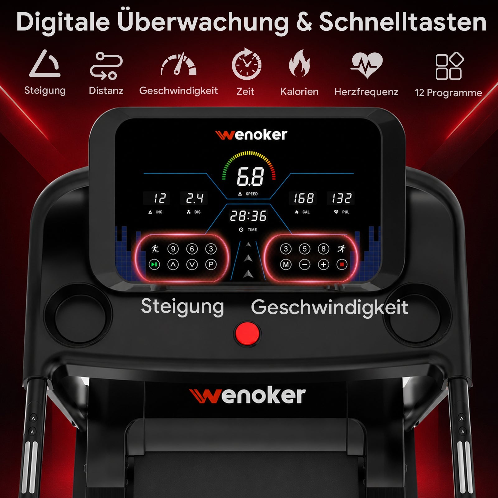Wenoker X-T420 Klappbares Laufband mit Steigung