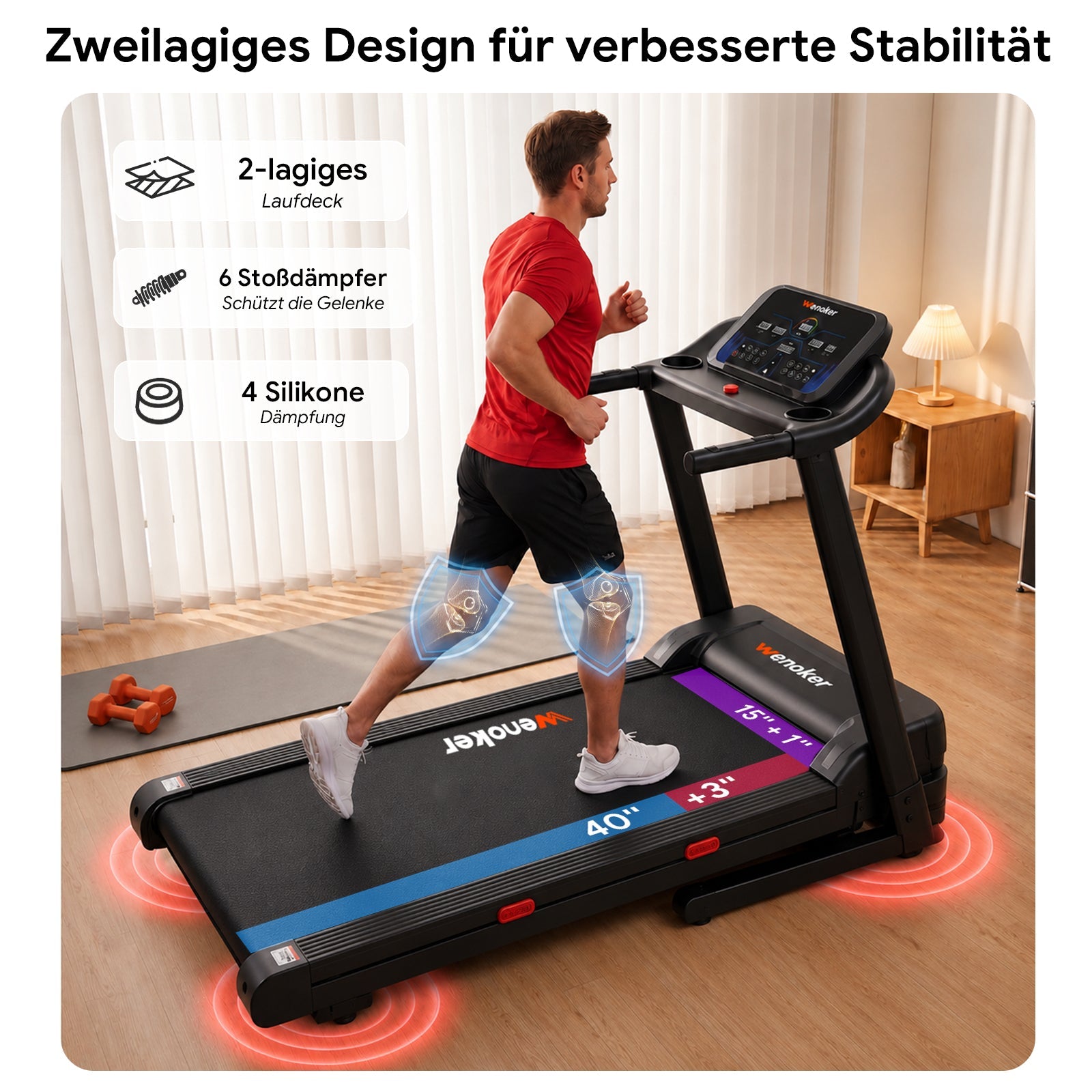Wenoker X-T420 Klappbares Laufband mit Steigung