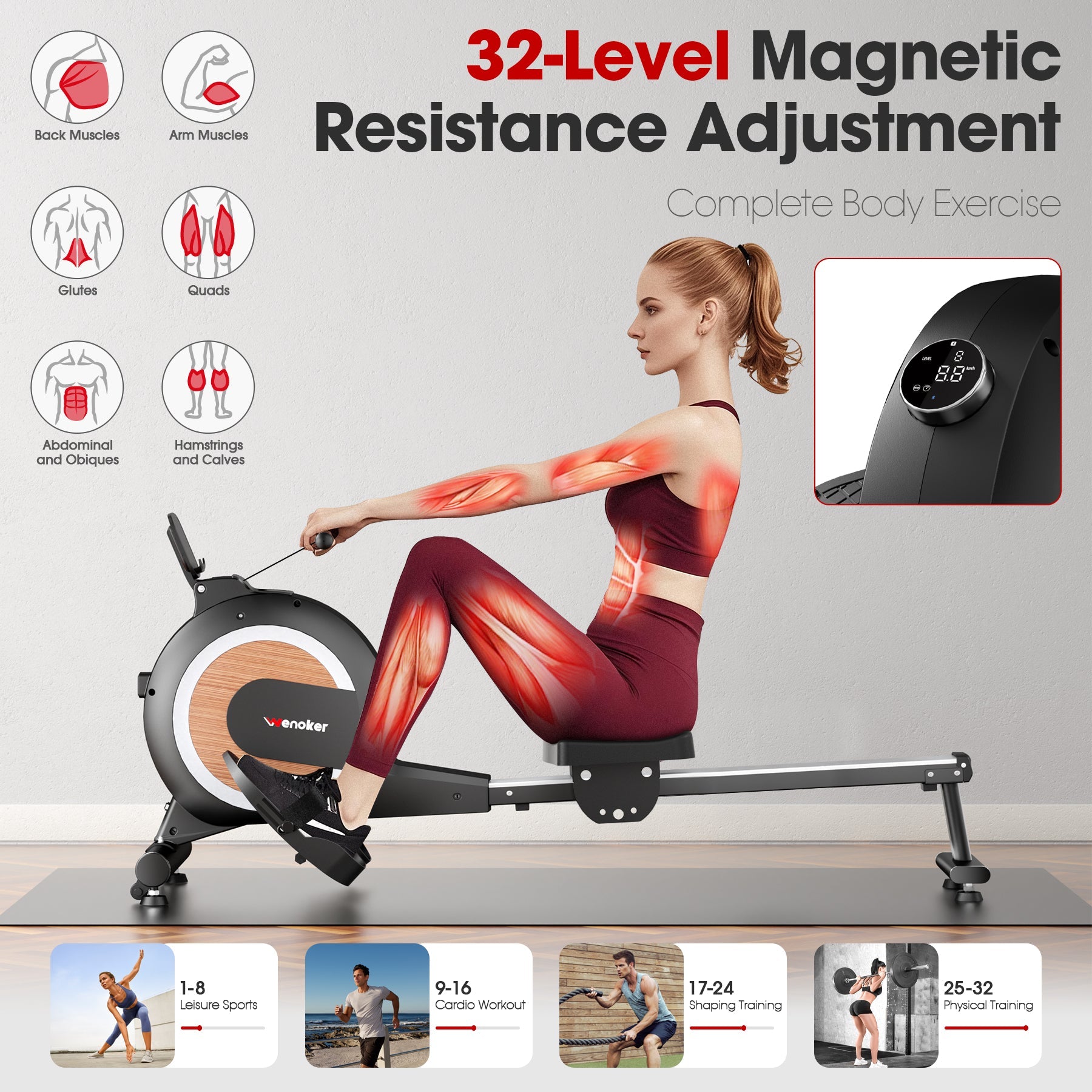 Wenoker H310 Magnetic Rowing Machine